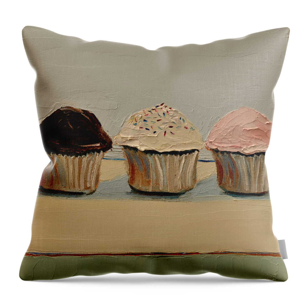 Cupcake Throw Pillow featuring the painting Cupcake by Lindsay Frost