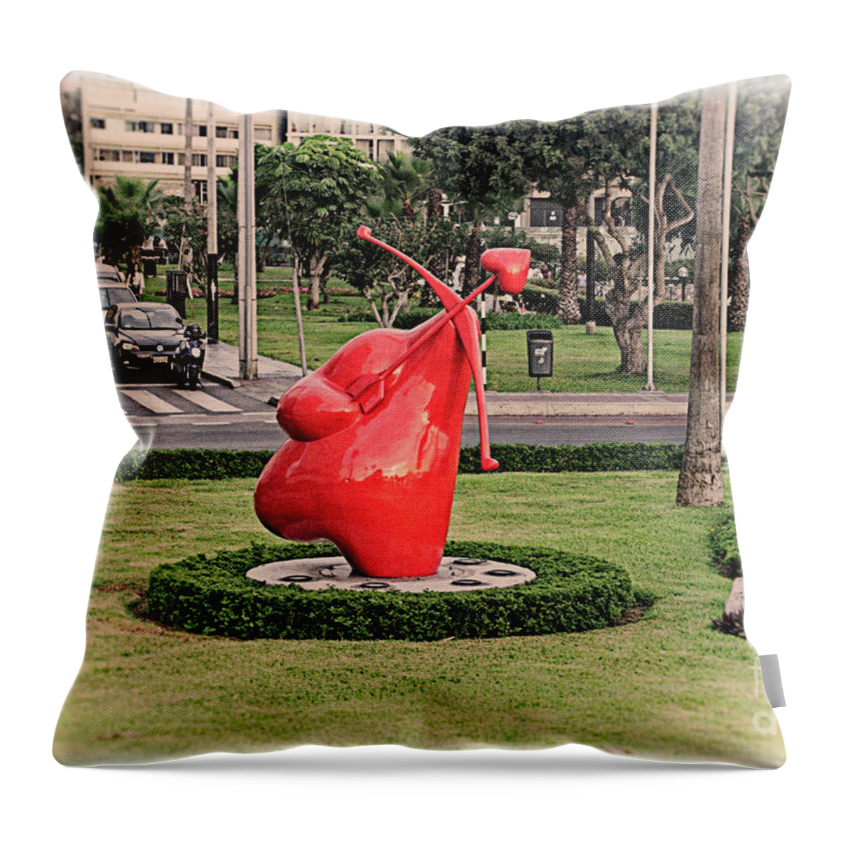 Miraflores Throw Pillow featuring the photograph Cupid's Heart by Mary Machare