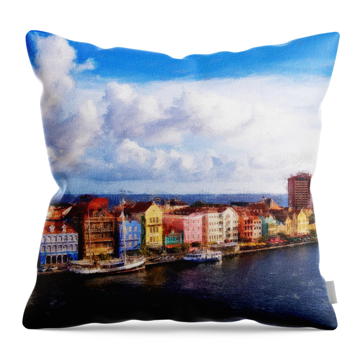 Curacao Throw Pillow featuring the painting Curacao Oil by Dean Wittle