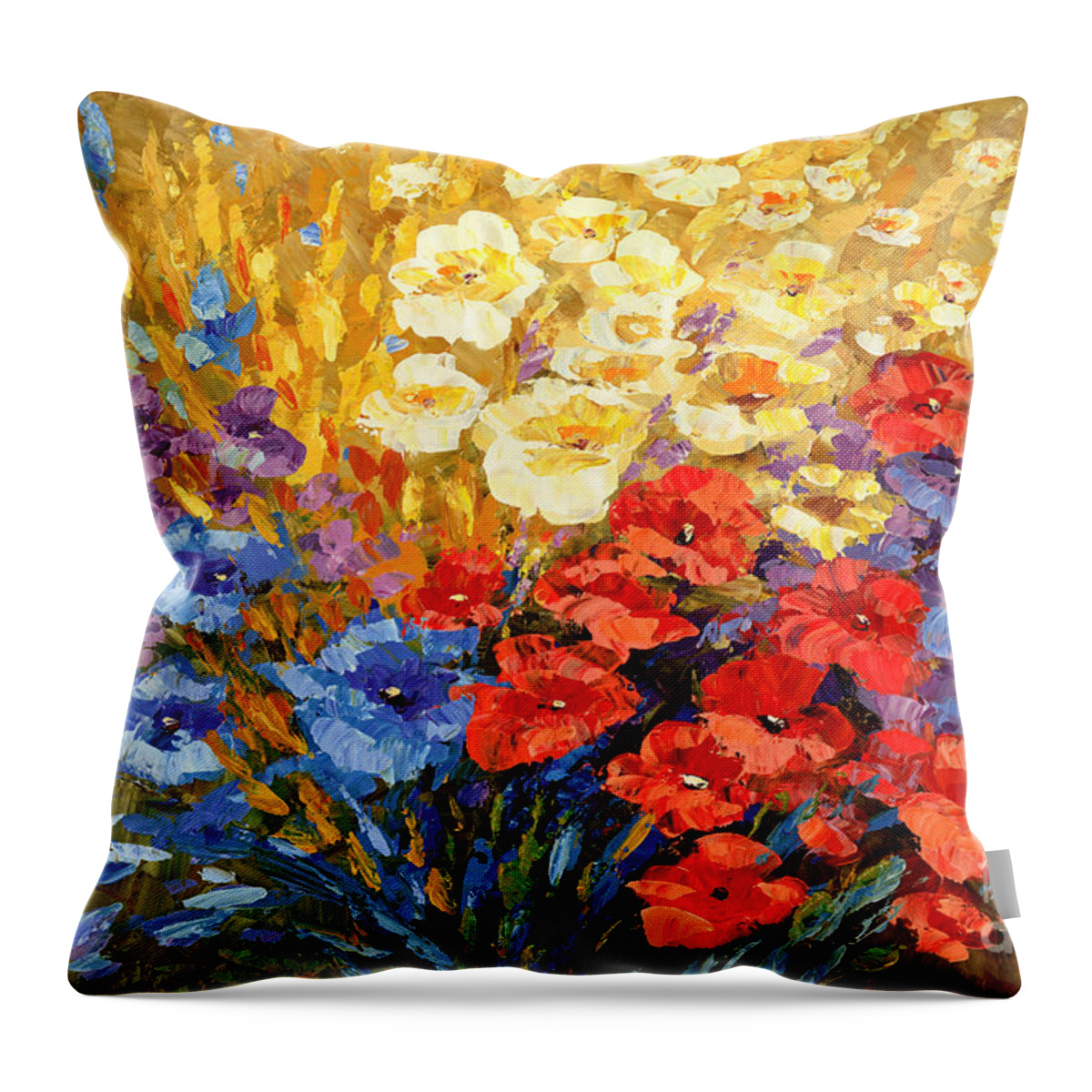 Floral Throw Pillow featuring the painting Curiously Creative by Tatiana Iliina