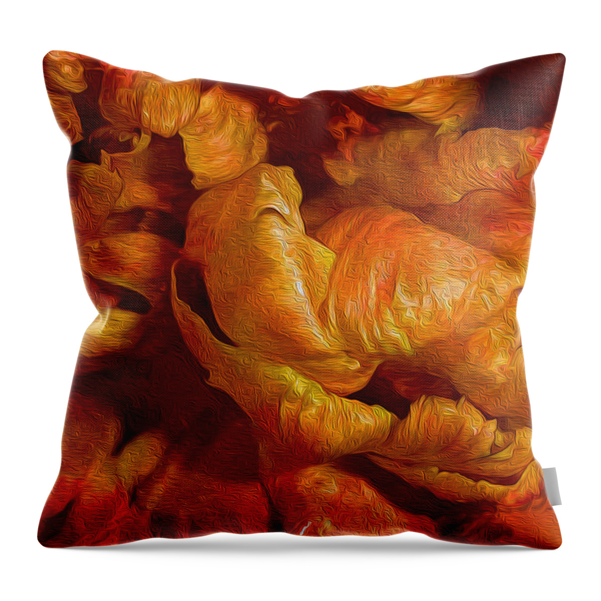 Tulip Throw Pillow featuring the digital art Curling Tulip Abstract 21 by Lynda Lehmann