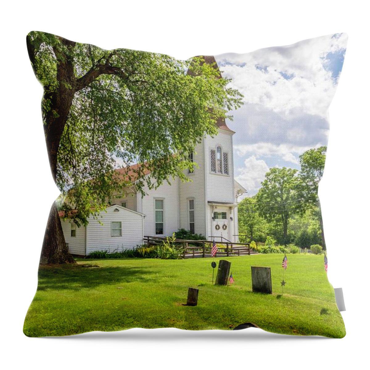 Governor Throw Pillow featuring the photograph Curtin United Methodist by R Thomas Berner
