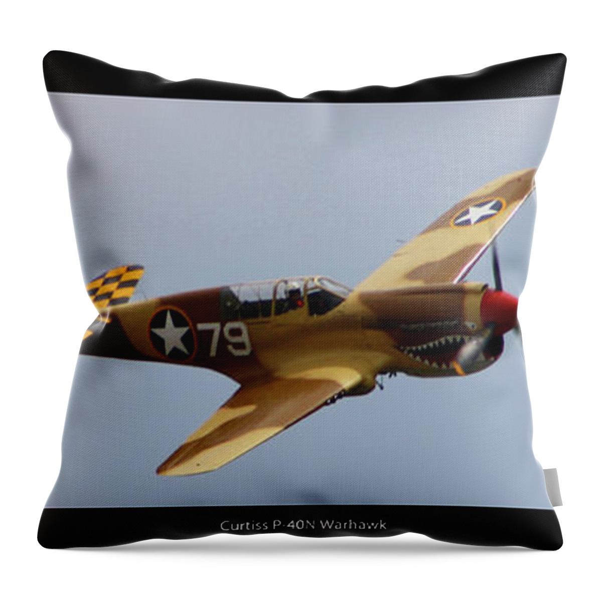 Curtis Throw Pillow featuring the photograph Curtis P-40N Warhawk by Tommy Anderson