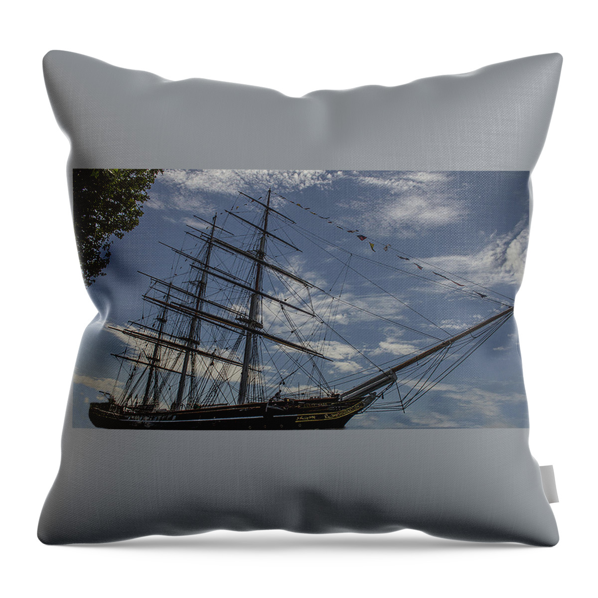 Blue Throw Pillow featuring the photograph Cutty Sark by Suanne Forster