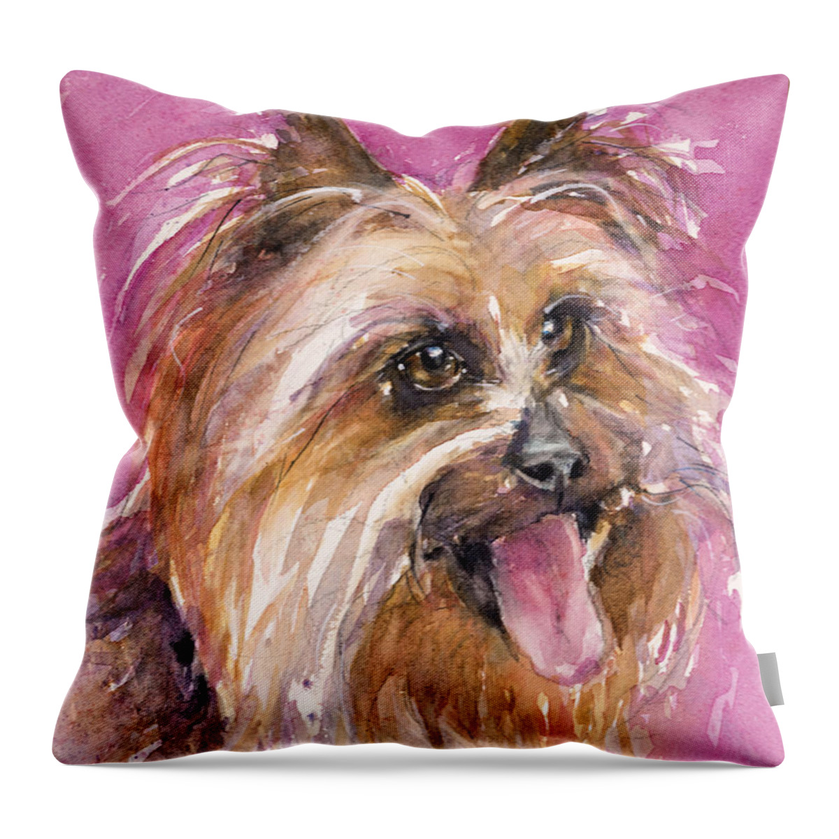 Dog Throw Pillow featuring the painting Cutie Pie by Judith Levins
