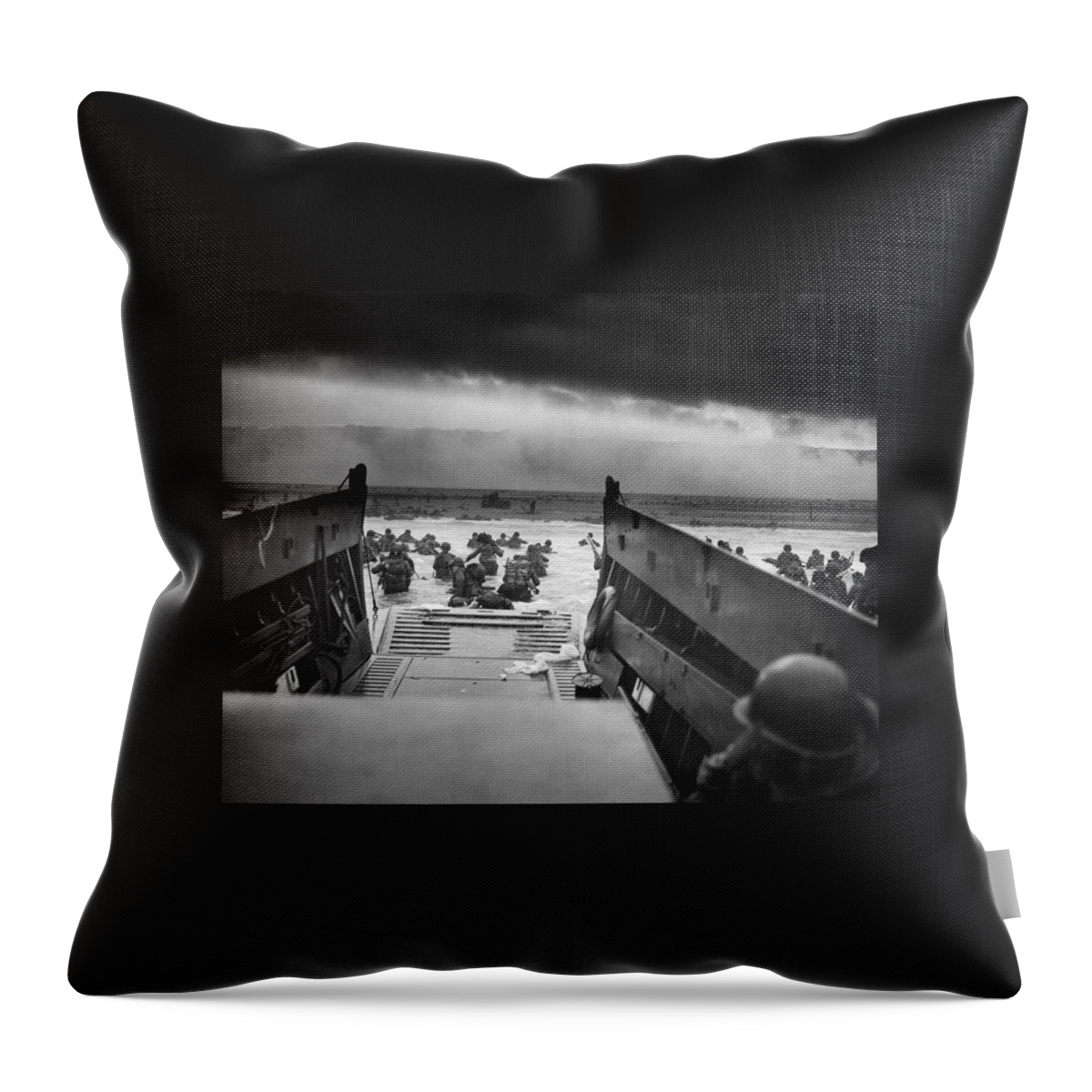 D-day Throw Pillow featuring the digital art D-Day by Super Lovely