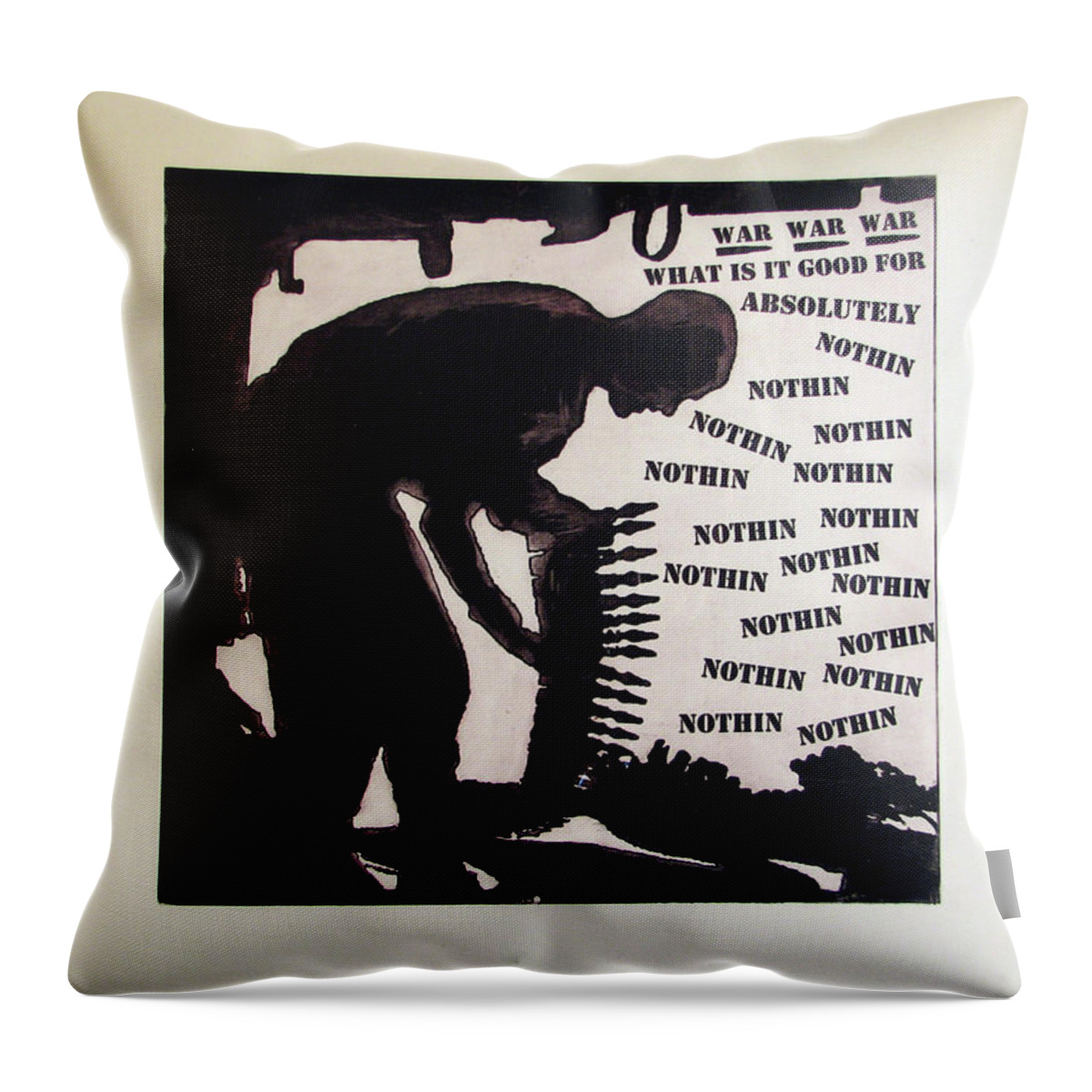 War Throw Pillow featuring the painting D U Rounds Project, Print 20 by Erik Paul