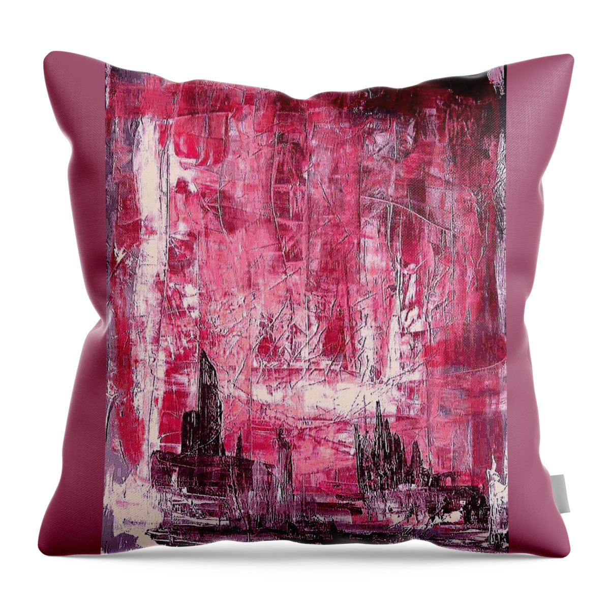  Throw Pillow featuring the painting D13 - christine II by KUNST MIT HERZ Art with heart
