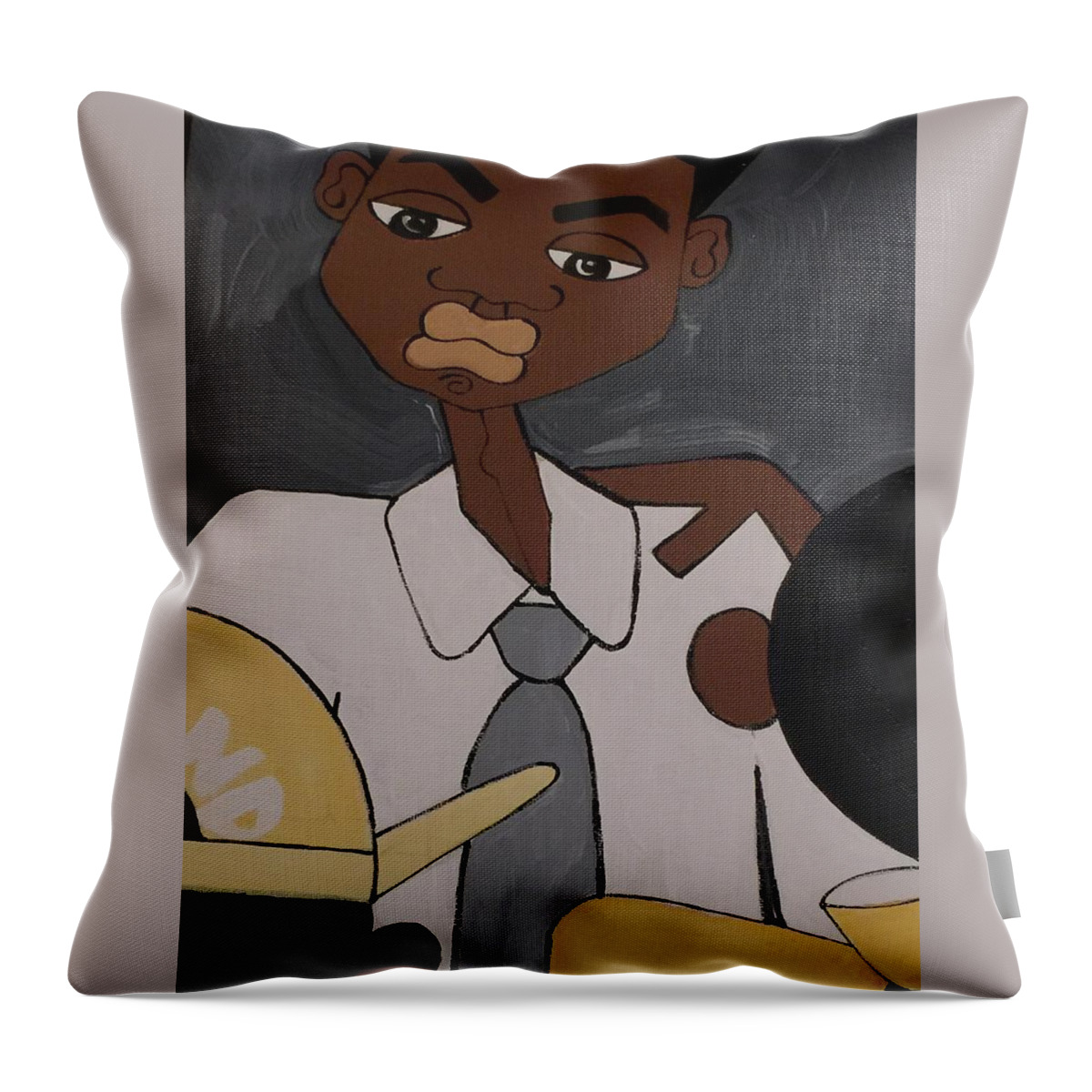 Black Art Throw Pillow featuring the photograph Daddy's pride and joy by Deborah Carrie