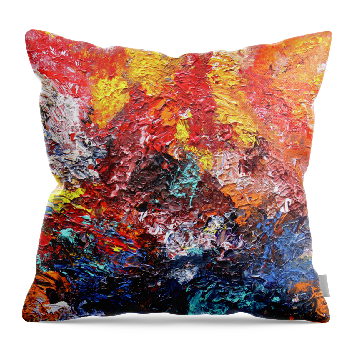 Fusionart Throw Pillow featuring the painting Dahlias by Ralph White