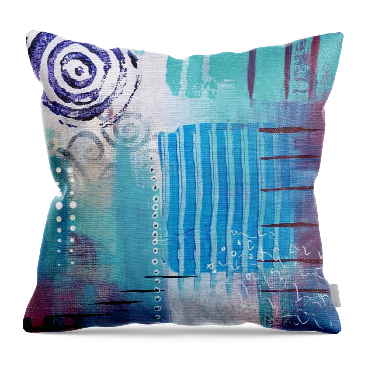 Abstractart Throw Pillow featuring the painting Daily Abstract Four by Suzzanna Frank