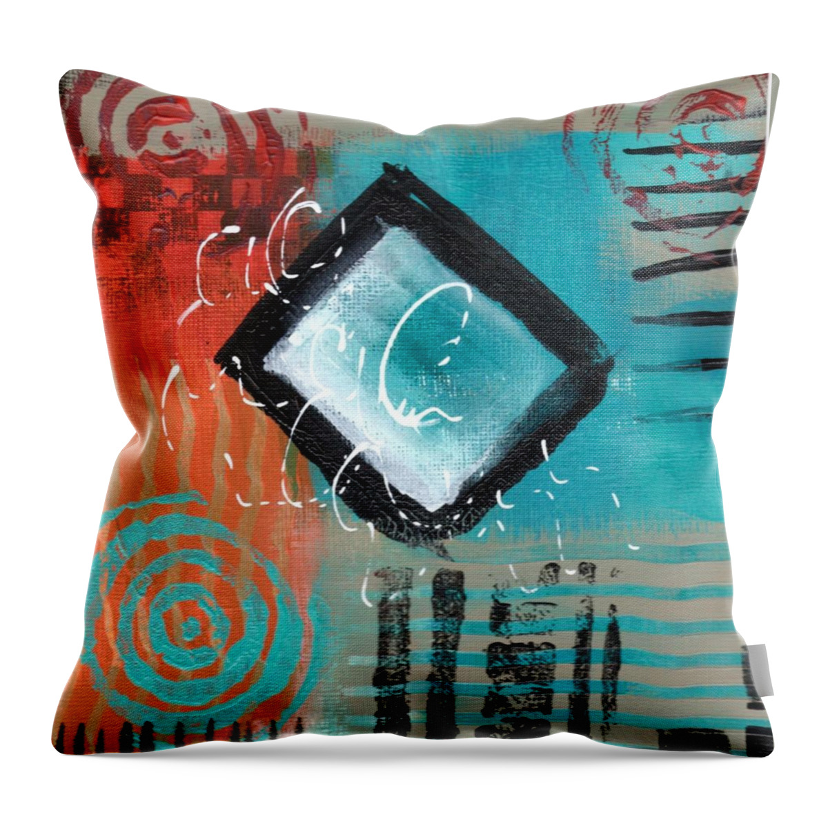 Abstractart Throw Pillow featuring the painting Daily Abstract Week 2, #5 by Suzzanna Frank