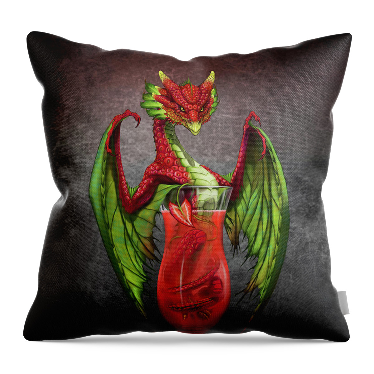 Daiquiri Throw Pillow featuring the digital art Daiquiri Dragon by Stanley Morrison