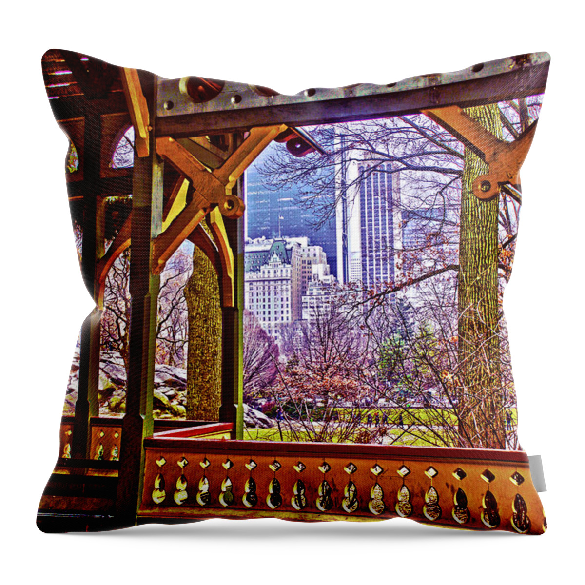Nyc Throw Pillow featuring the photograph Dairy Cottage Porch View by Sandy Moulder