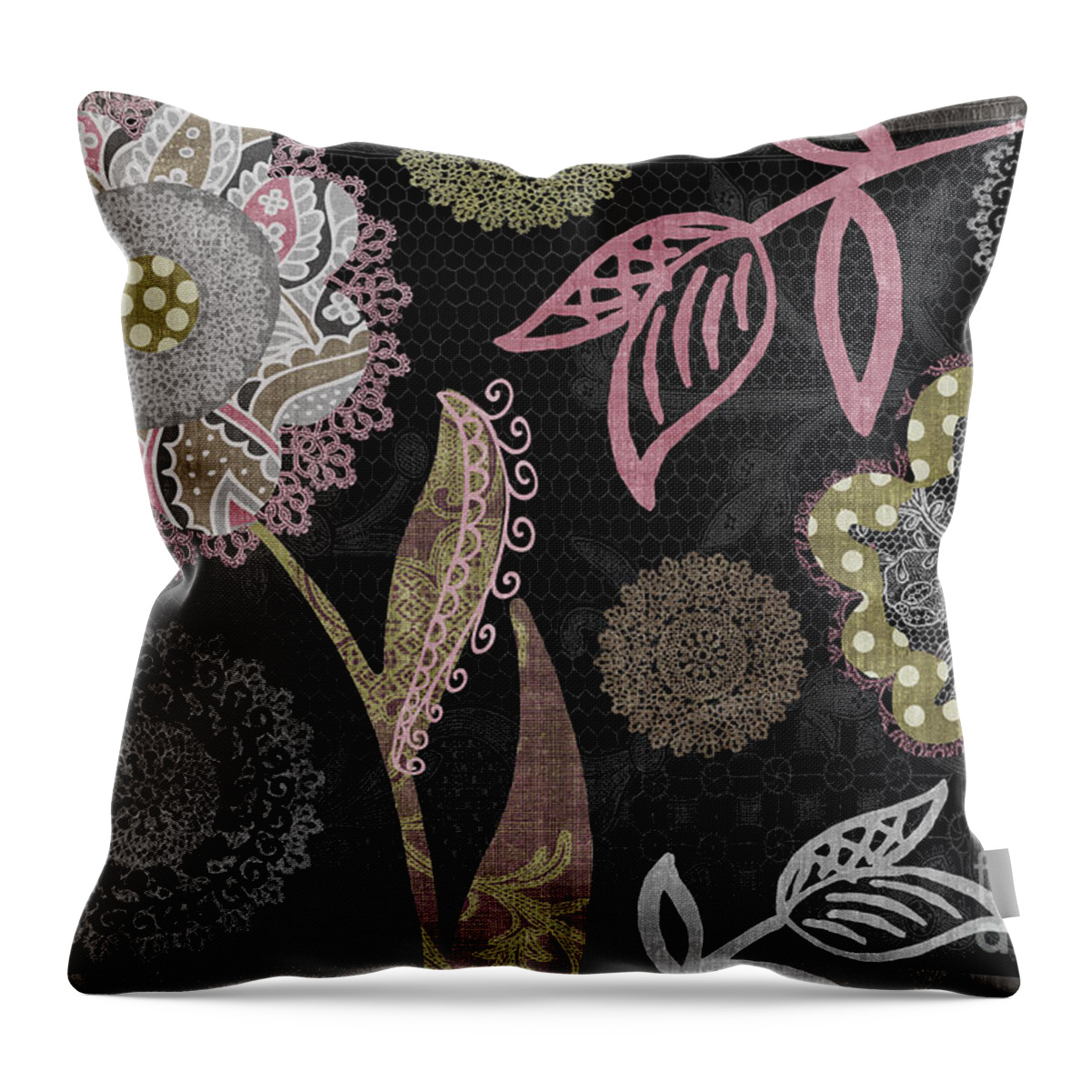 Daisy Throw Pillow featuring the painting Daisy Cartwheels by Mindy Sommers