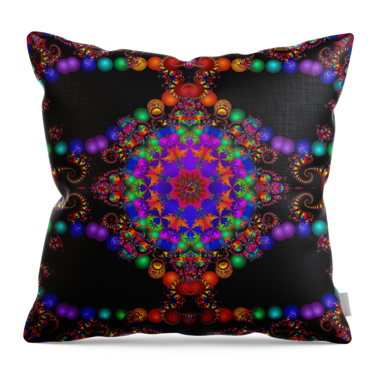 Colorful Throw Pillow featuring the digital art Dakota- by Robert Orinski