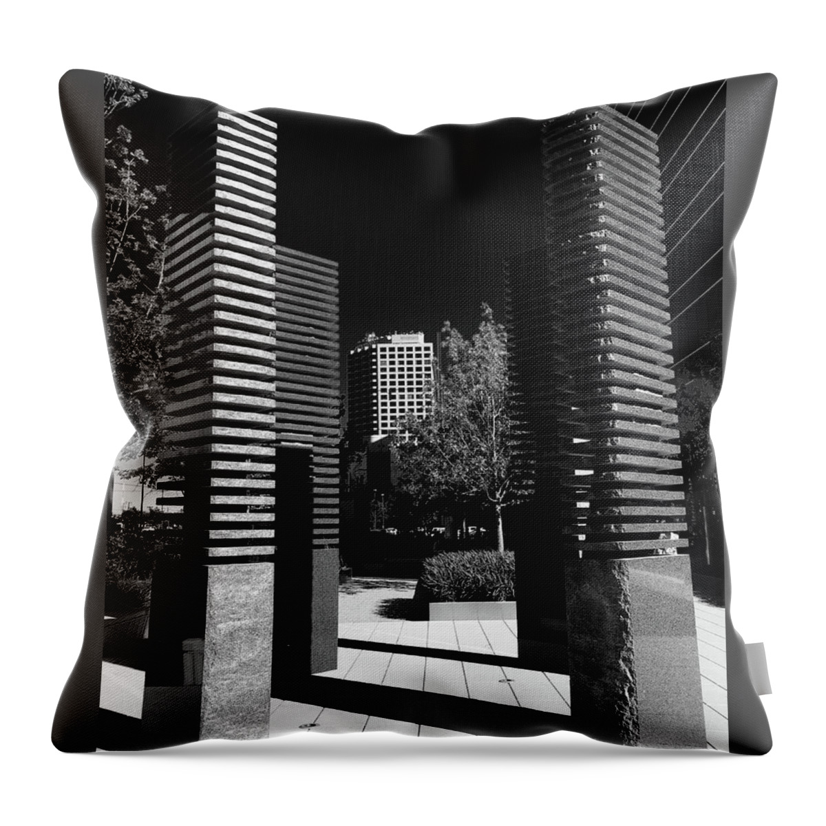 Bland And White Throw Pillow featuring the photograph Dallas Arts District by Doris Aguirre