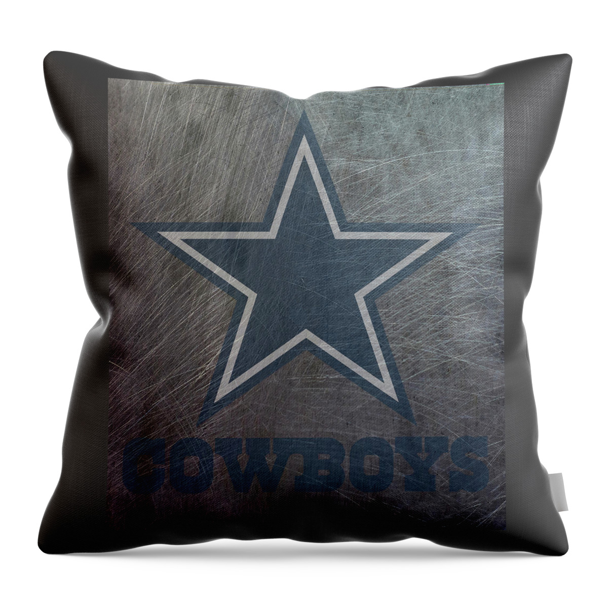 Dallas Throw Pillow featuring the mixed media Dallas Cowboys Translucent Steel by Movie Poster Prints