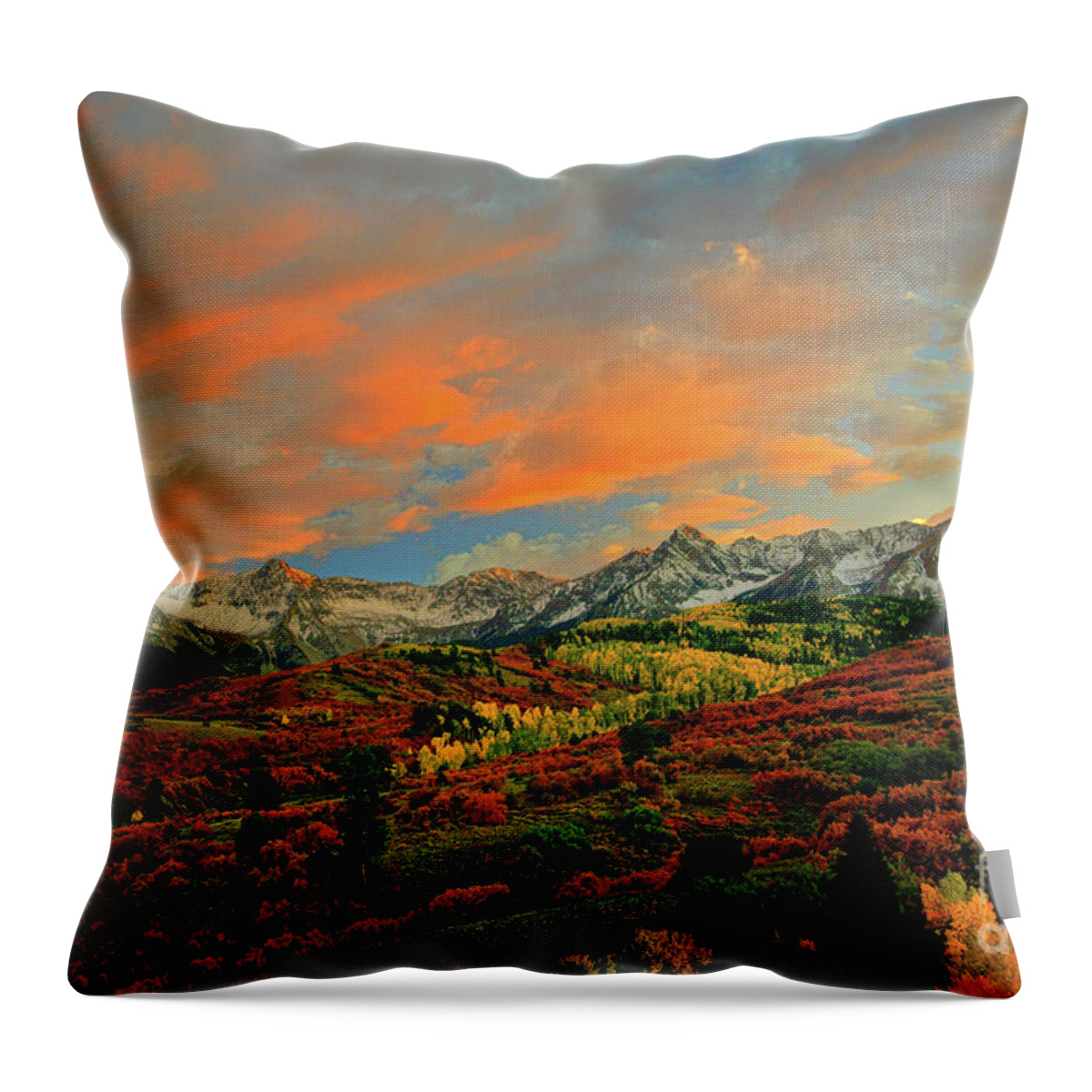Colorado Throw Pillow featuring the photograph Dallas Divide Sunset - 2015 - 1 by Benedict Heekwan Yang