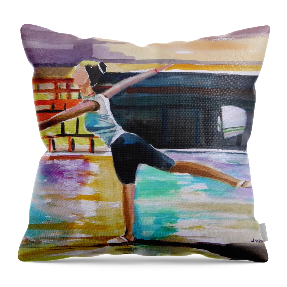 Dance Throw Pillow featuring the painting Dance Class by John Williams