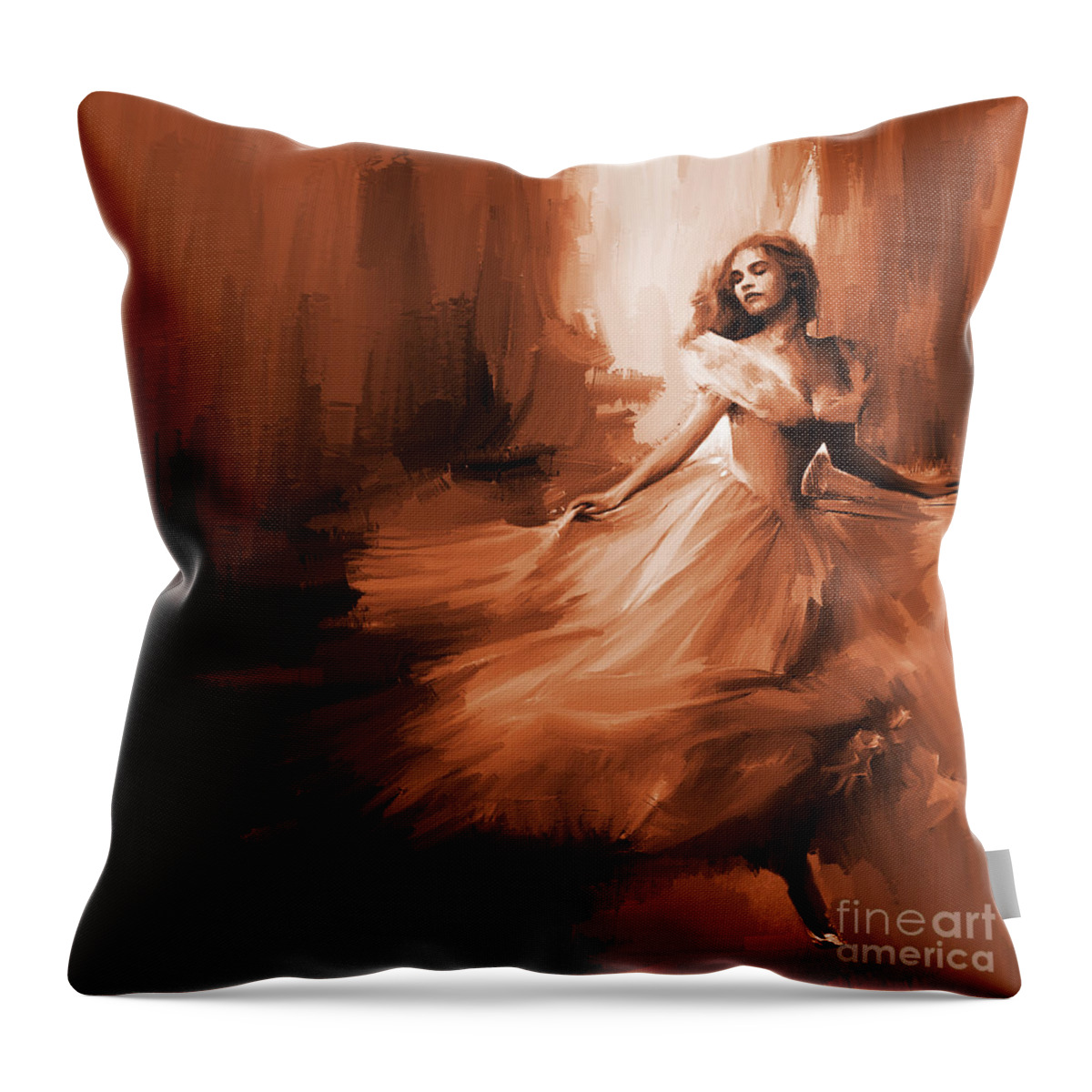 Dance Throw Pillow featuring the painting Dance in a dream 01 by Gull G