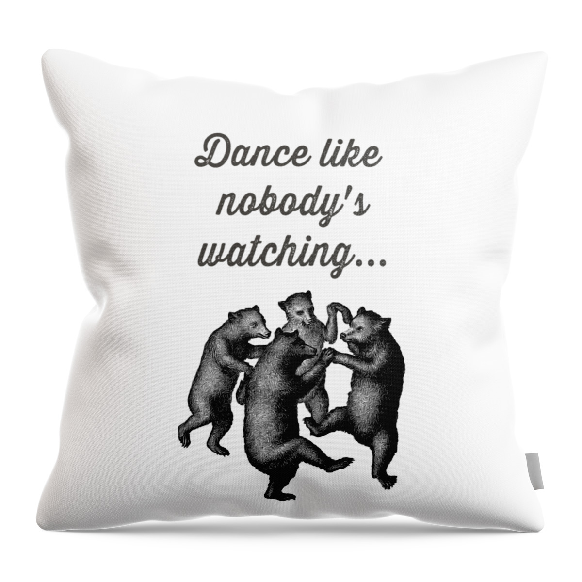 Bear Throw Pillow featuring the drawing Dance Like Nobody's Watching by Edward Fielding