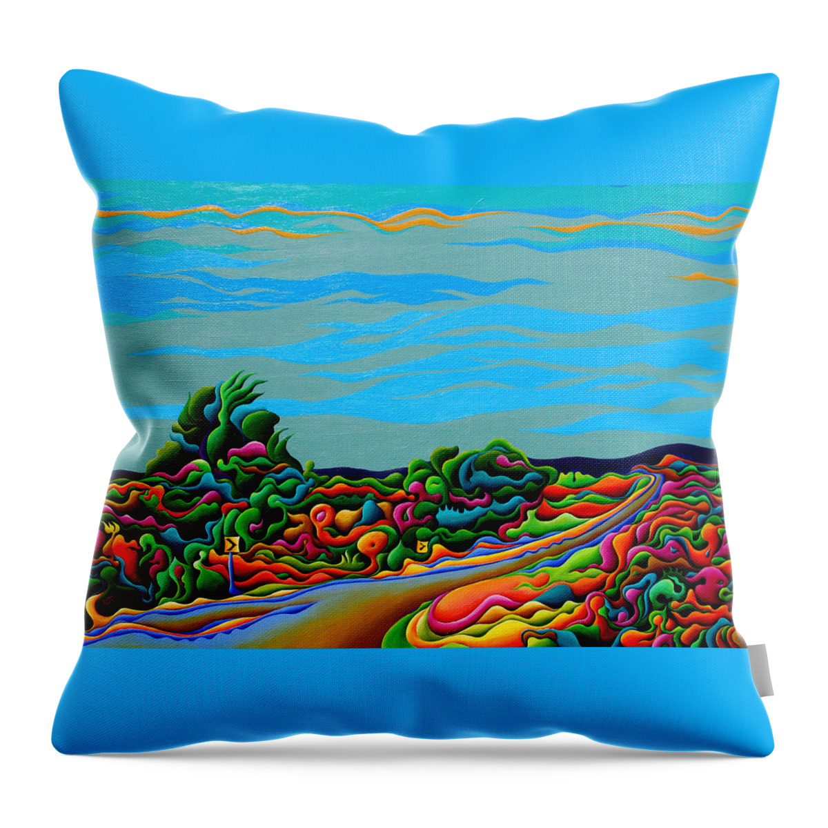 Landscape Throw Pillow featuring the painting Dance on the Dreamway by Amy Ferrari