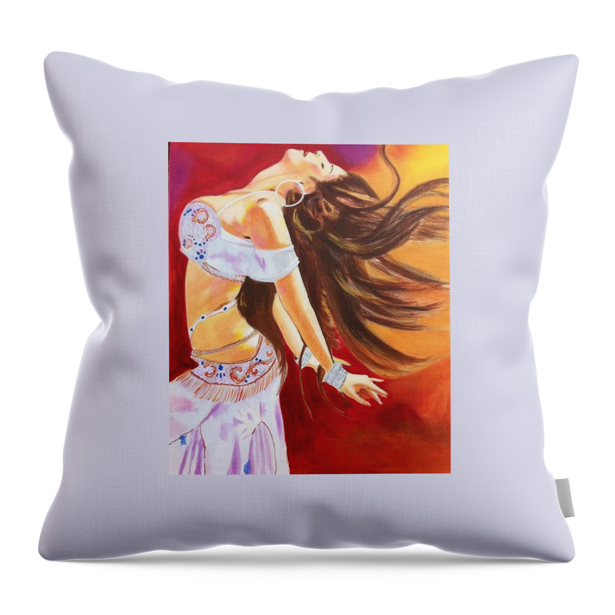 Motivation Throw Pillow featuring the painting Dance to be Free by Yvonne Payne