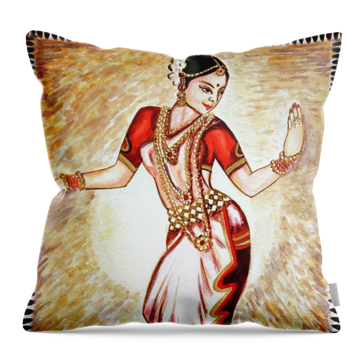 Dance Throw Pillow featuring the painting Dancer 1 by Harsh Malik