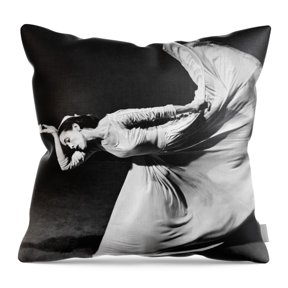 1 Person Throw Pillow featuring the photograph Dancer Martha Graham by Underwood Archives
