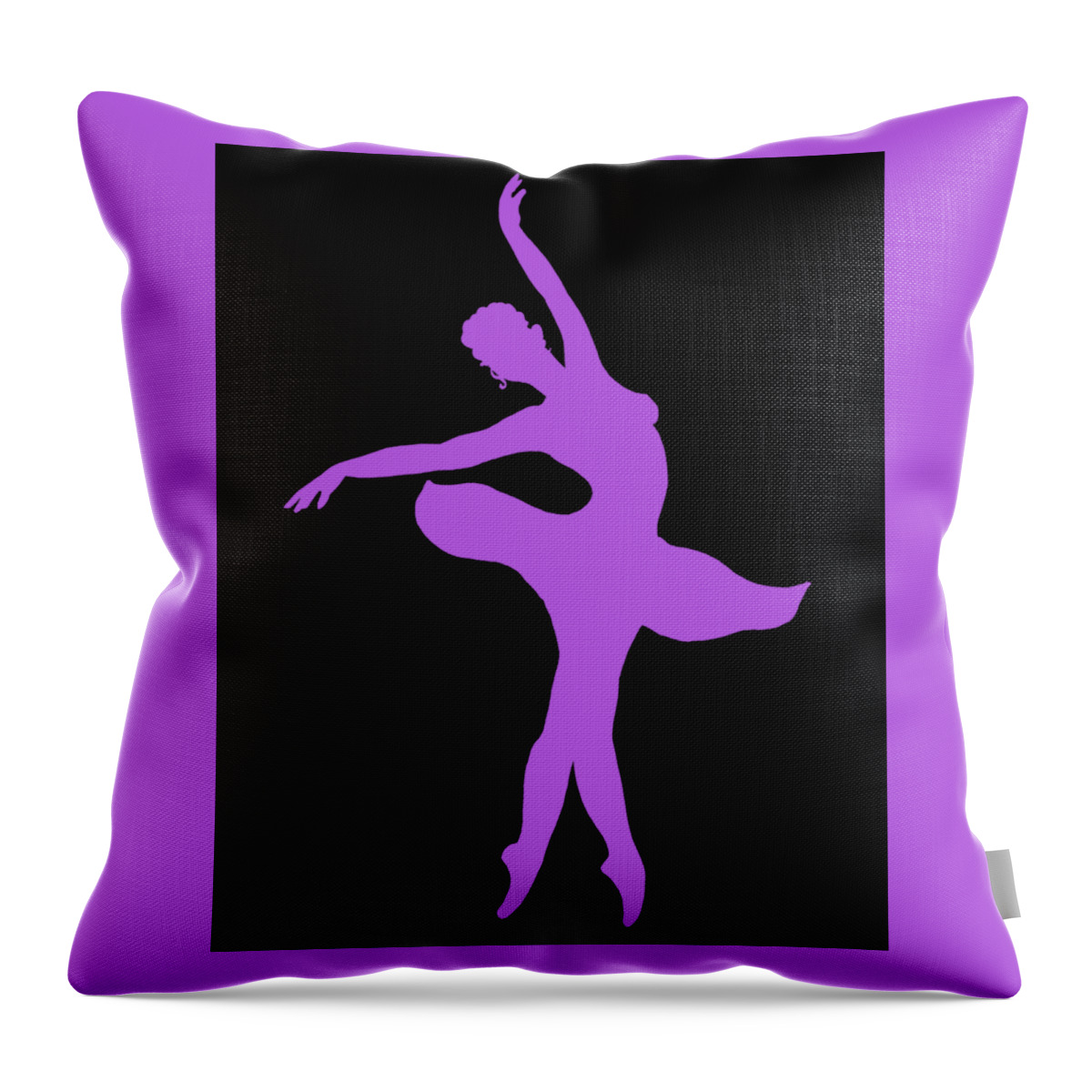 Ballerina Throw Pillow featuring the painting Dancing Ballerina White Silhouette by Irina Sztukowski