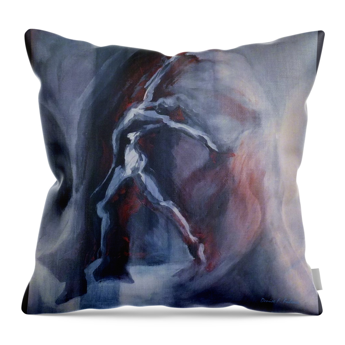 Dancer Throw Pillow featuring the painting Dancing Figure by Denise F Fulmer