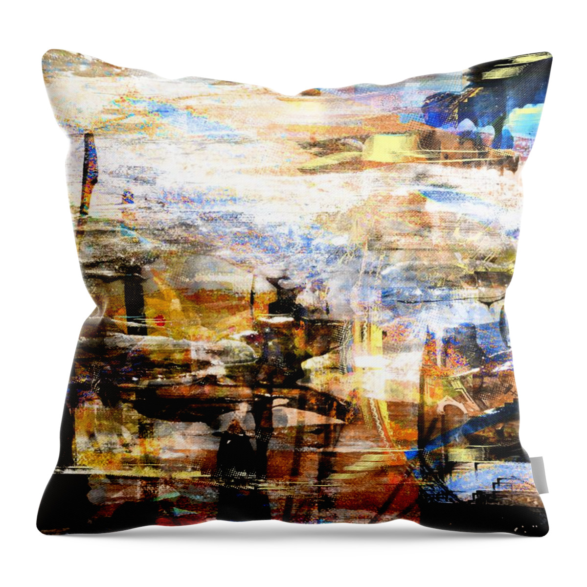 Abstract Throw Pillow featuring the digital art Dancing In The Light by Art Di