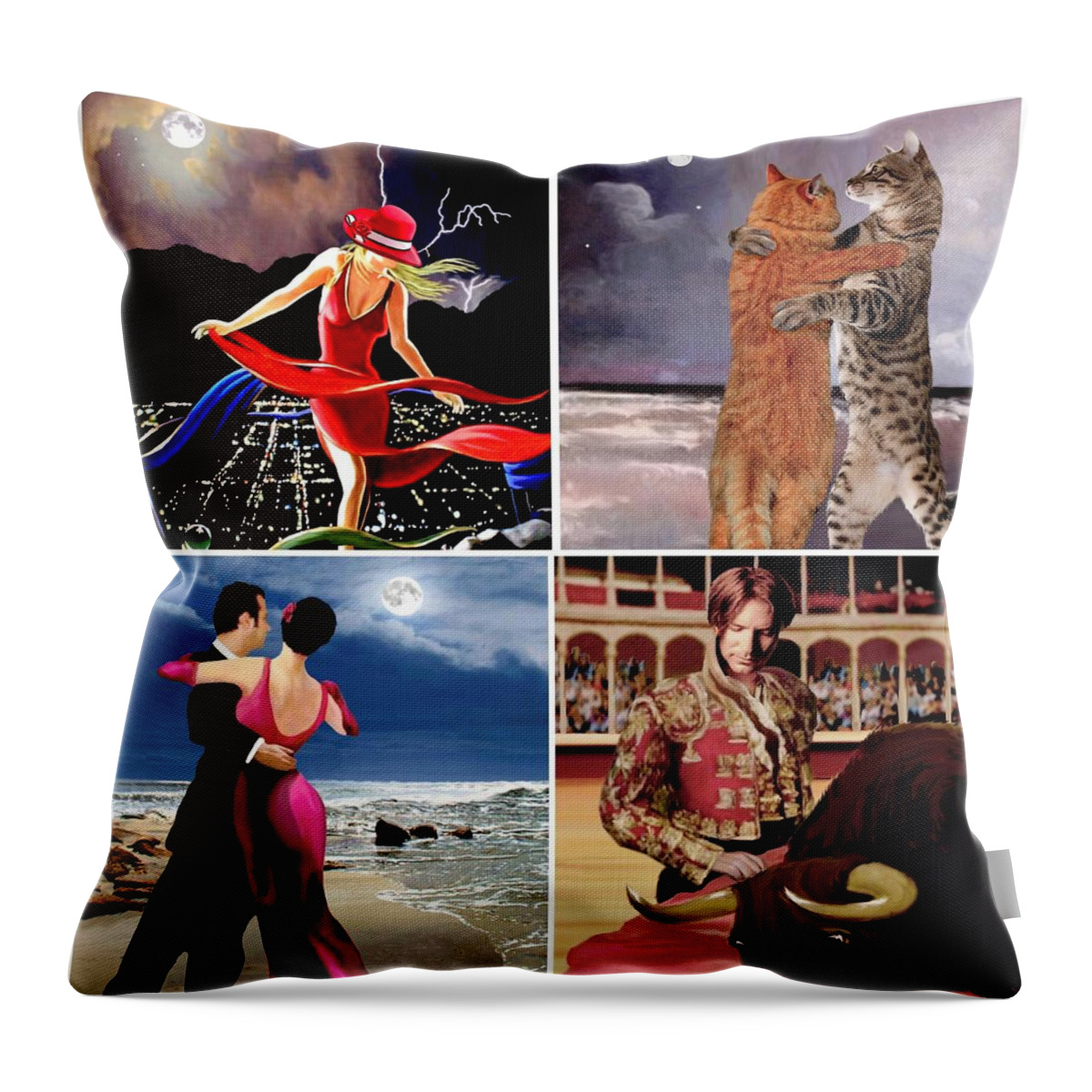 Love Throw Pillow featuring the painting Dancing with stars by Ron Chambers