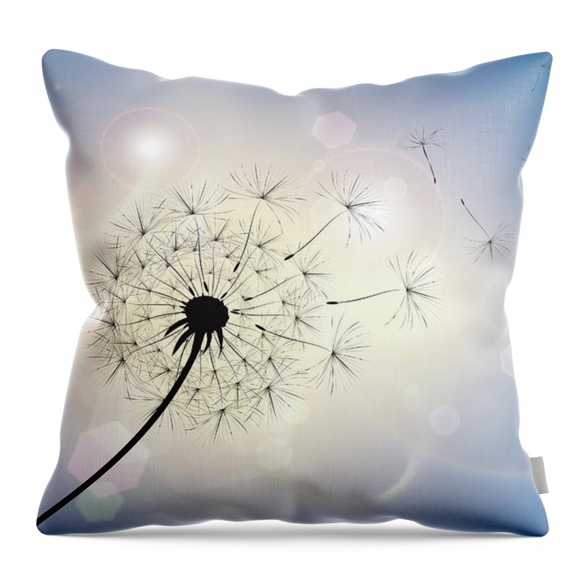Dandelion Throw Pillow featuring the photograph Dandelion in a summer breeze by Jane Rix