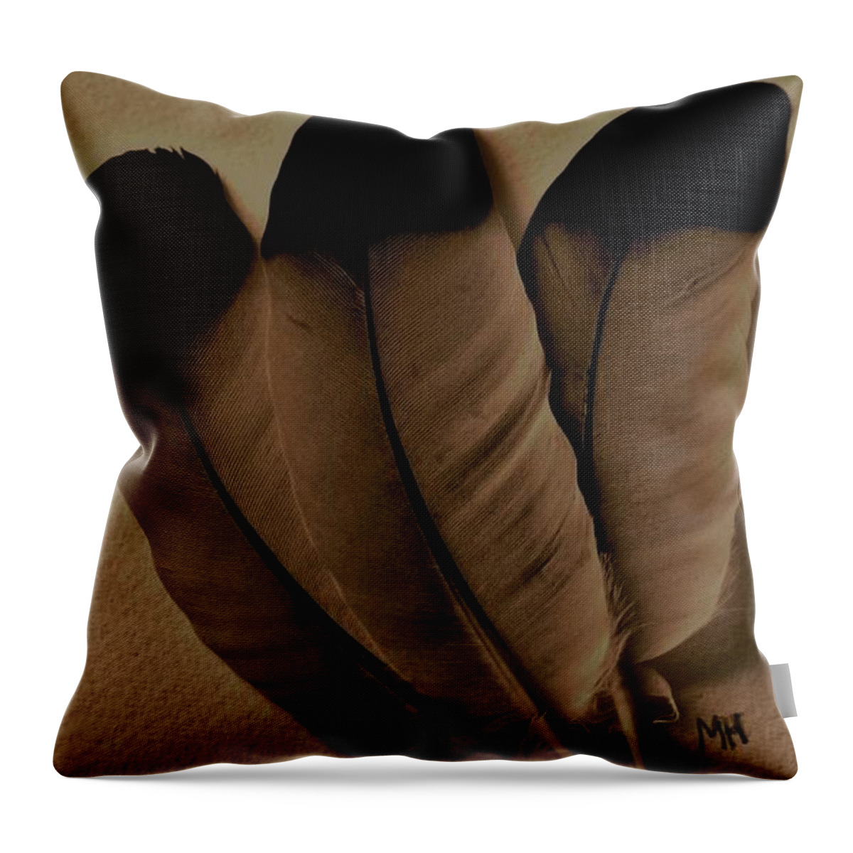 Photo Throw Pillow featuring the photograph Dark Feathers by Marsha Heiken