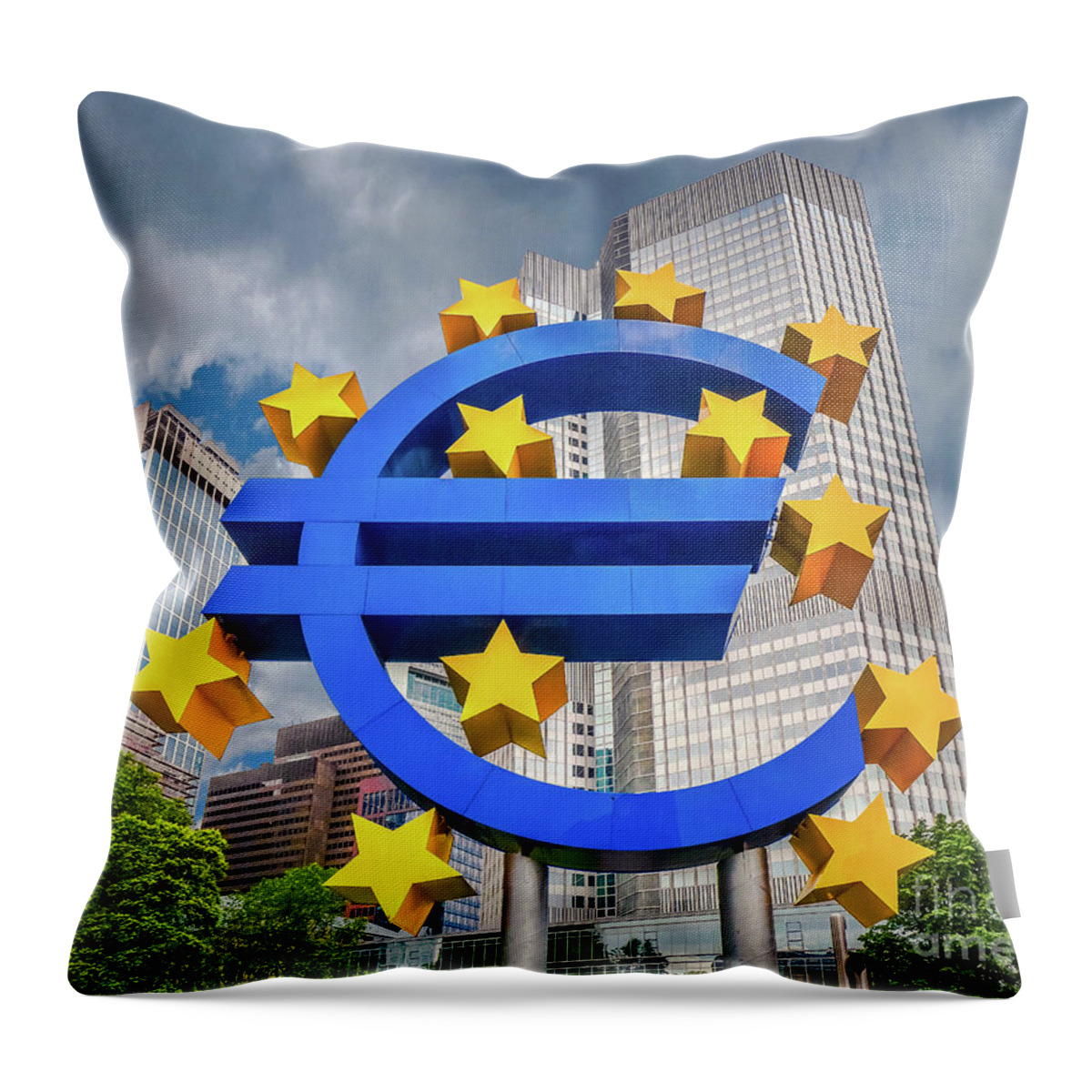 Frankfurt Am Main Throw Pillow featuring the photograph Money Troubles by JR Photography