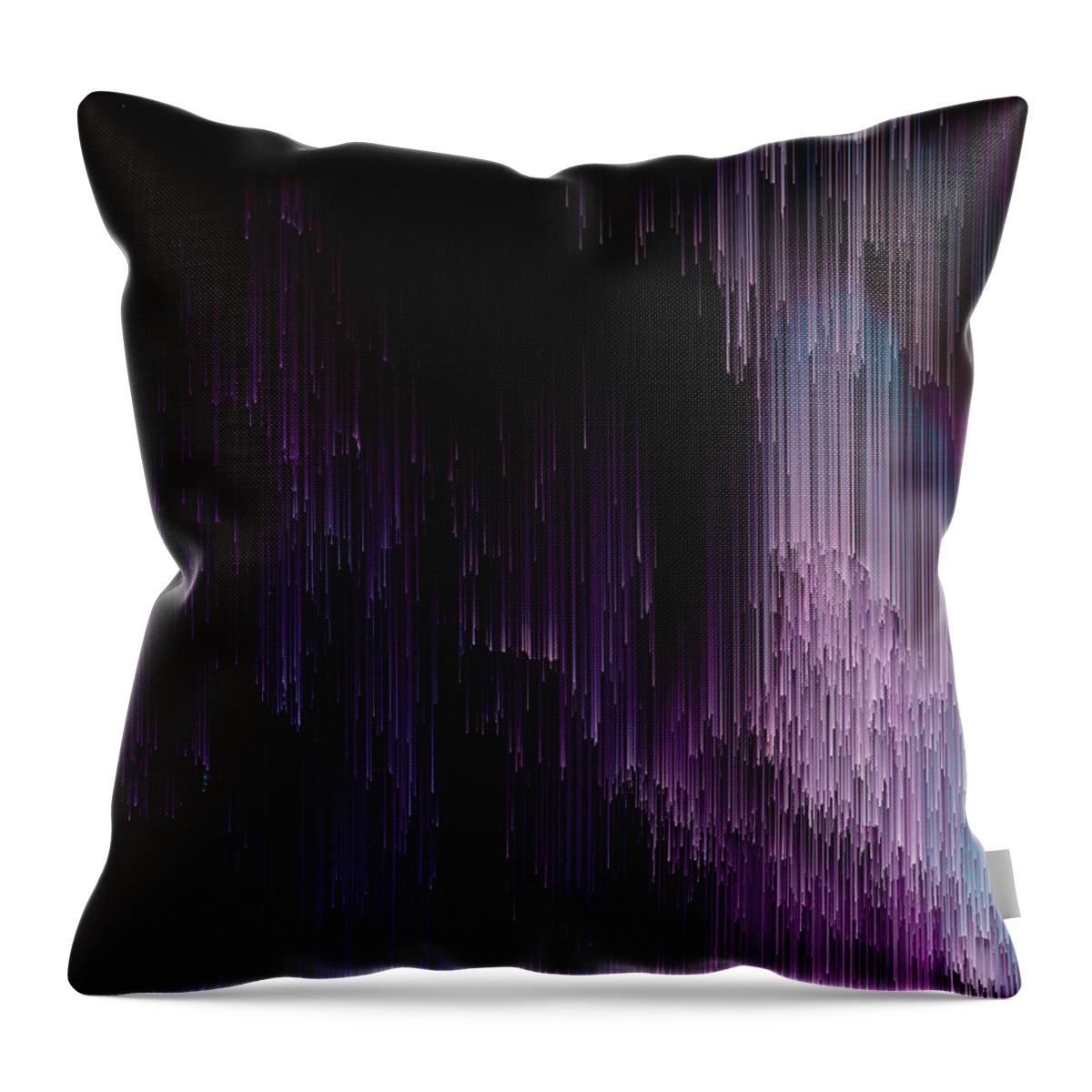 Glitch Throw Pillow featuring the digital art Darkness Glitches Out - Pixel Art by Jennifer Walsh