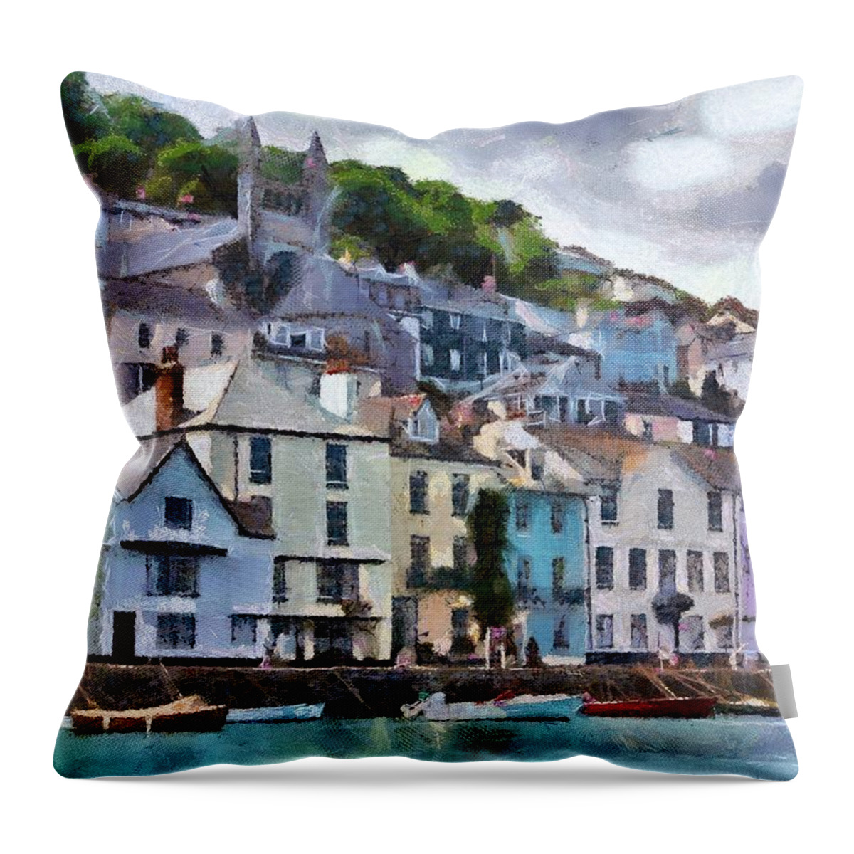 Digital Throw Pillow featuring the digital art Dartmouth Devon by Charmaine Zoe