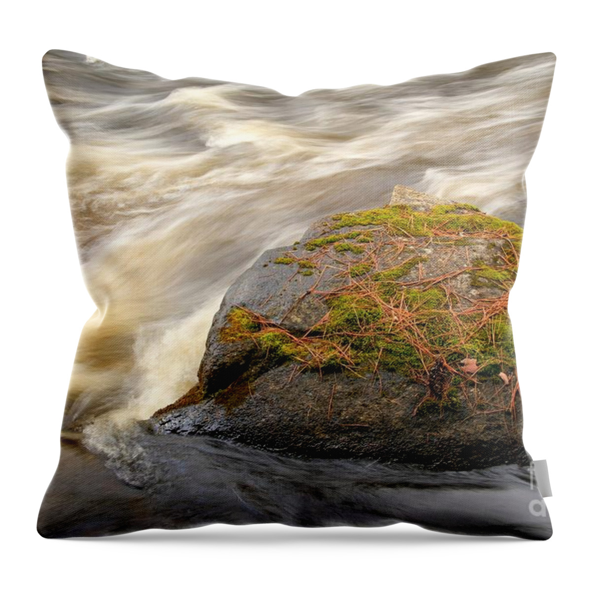 Waterfalls Throw Pillow featuring the photograph Dave's Falls #7442 by Mark J Seefeldt