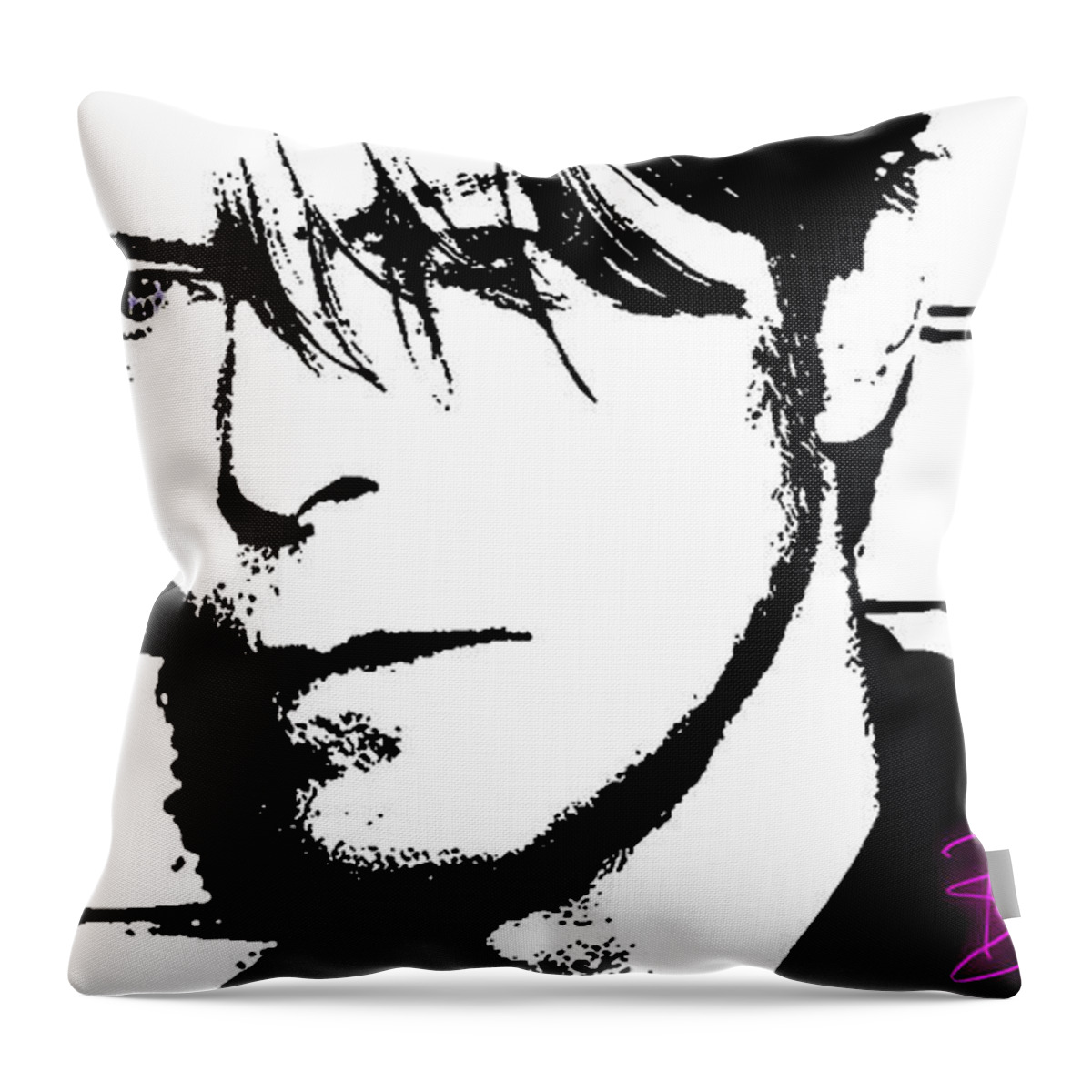 David Bowie Throw Pillow featuring the digital art David Bowie by Sergio Verrecchia