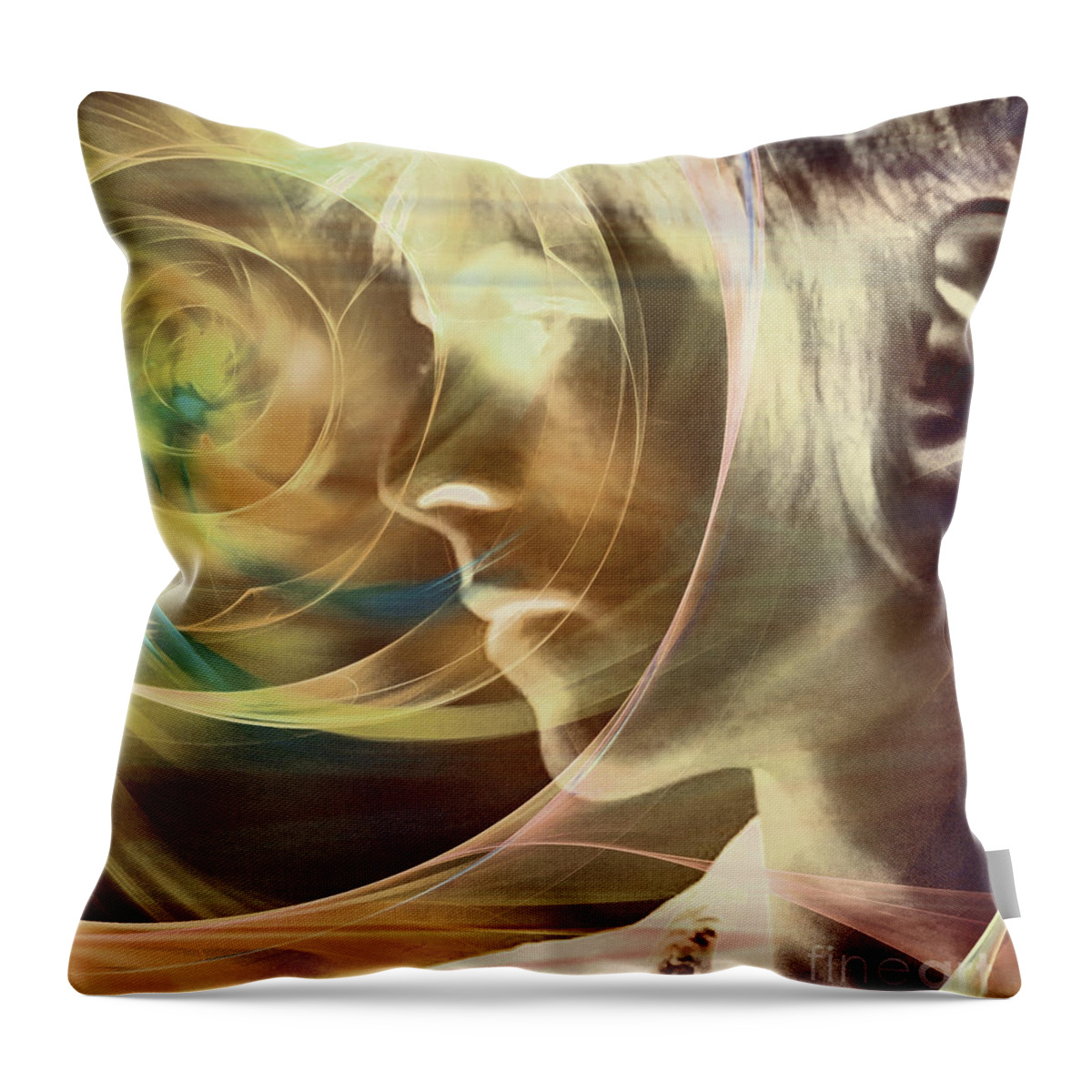 David Bowie Throw Pillow featuring the digital art David Bowie / Transcendent by Elizabeth McTaggart