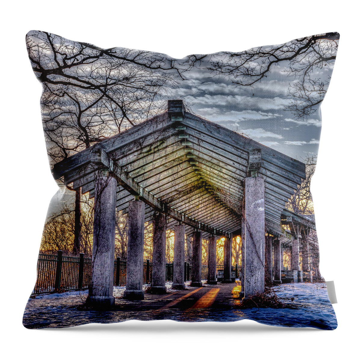 Minnesota Throw Pillow featuring the photograph Dawn Arch by Rikk Flohr