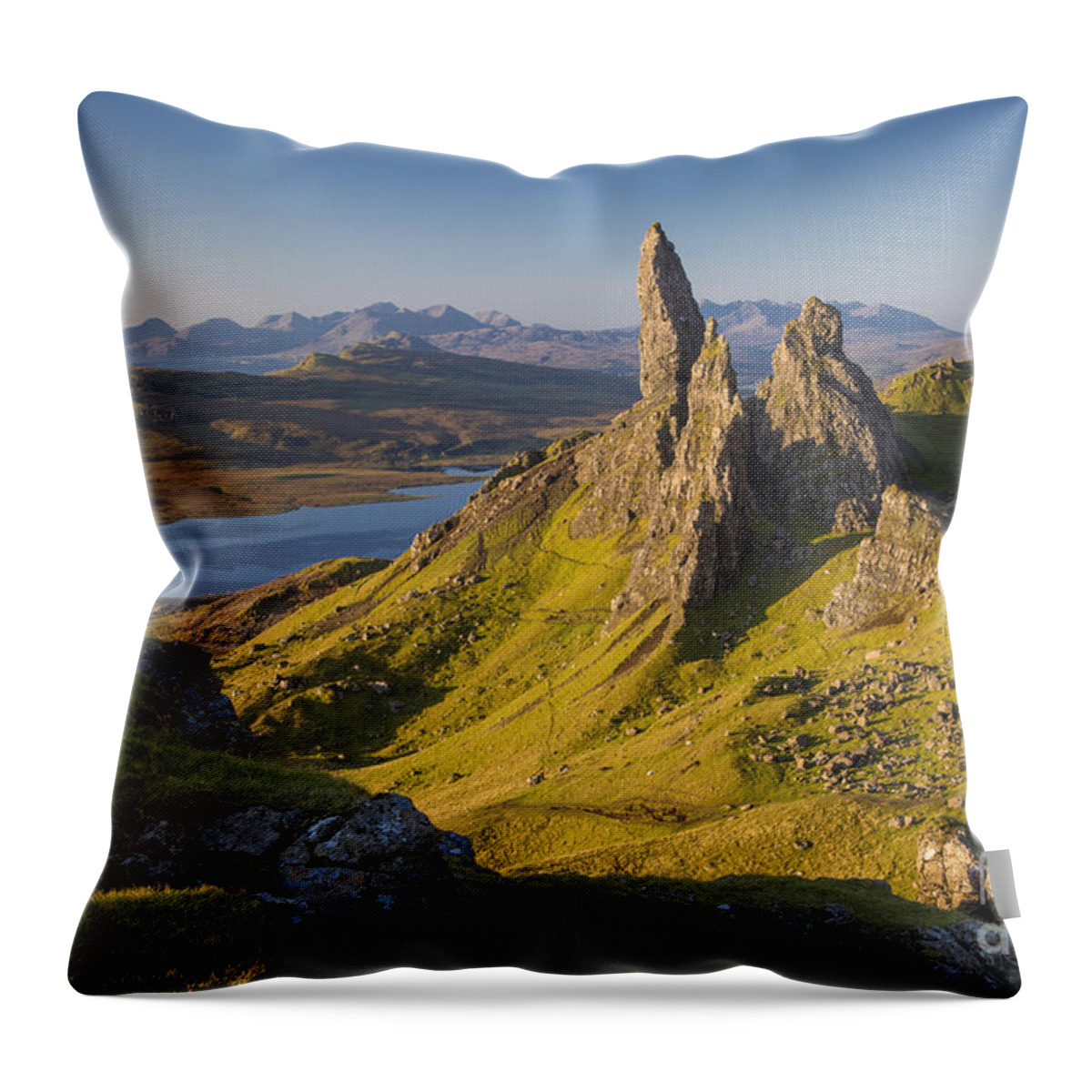 Scotland Throw Pillow featuring the photograph Dawn at Old Man of Storr by Brian Jannsen