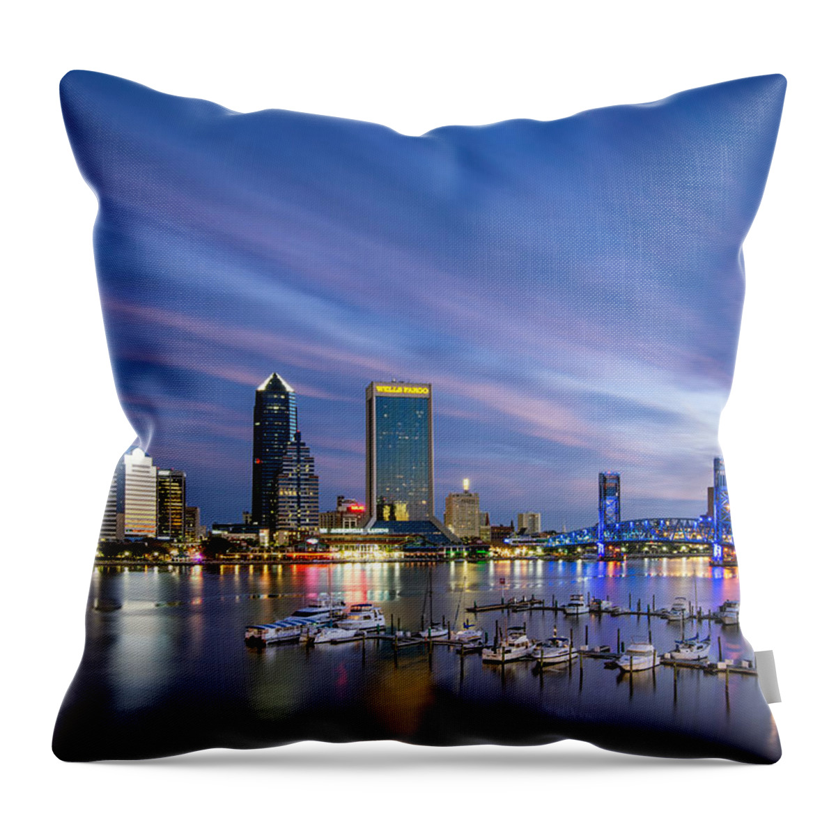 Jacksonville Throw Pillow featuring the photograph Dawn on St Johns River by Matt Hammerstein