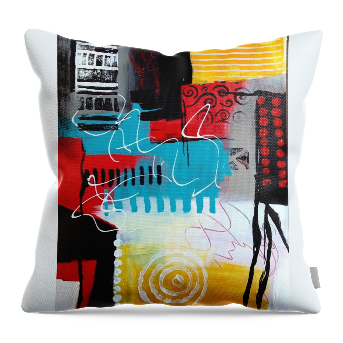 Abstract Throw Pillow featuring the painting Day 7...30 in 30 Challenge by Suzzanna Frank