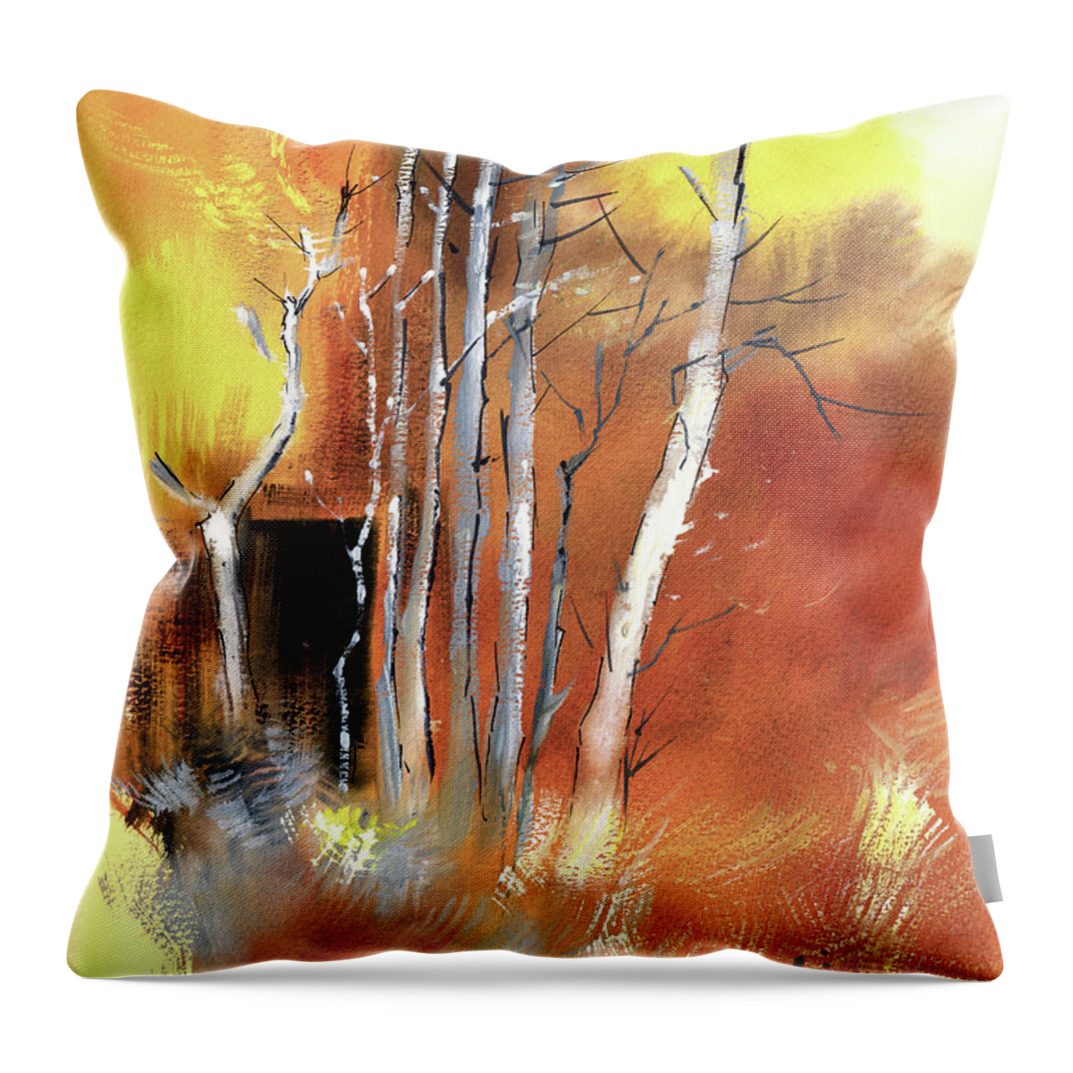 Nature Throw Pillow featuring the painting Day Dream by Anil Nene