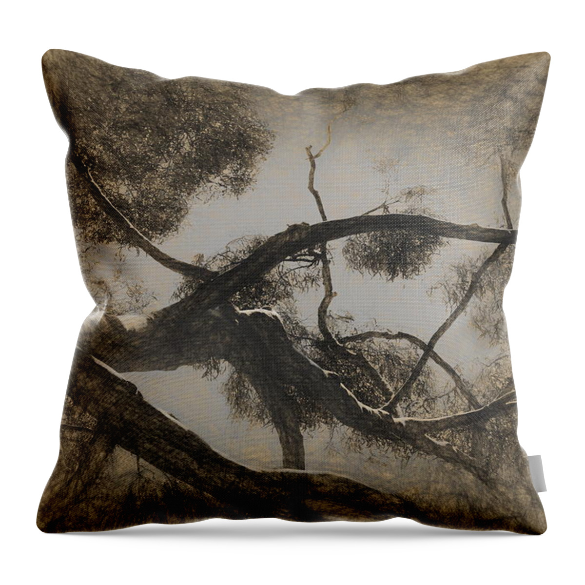Tree Throw Pillow featuring the digital art Day Dreaming by Ernest Echols