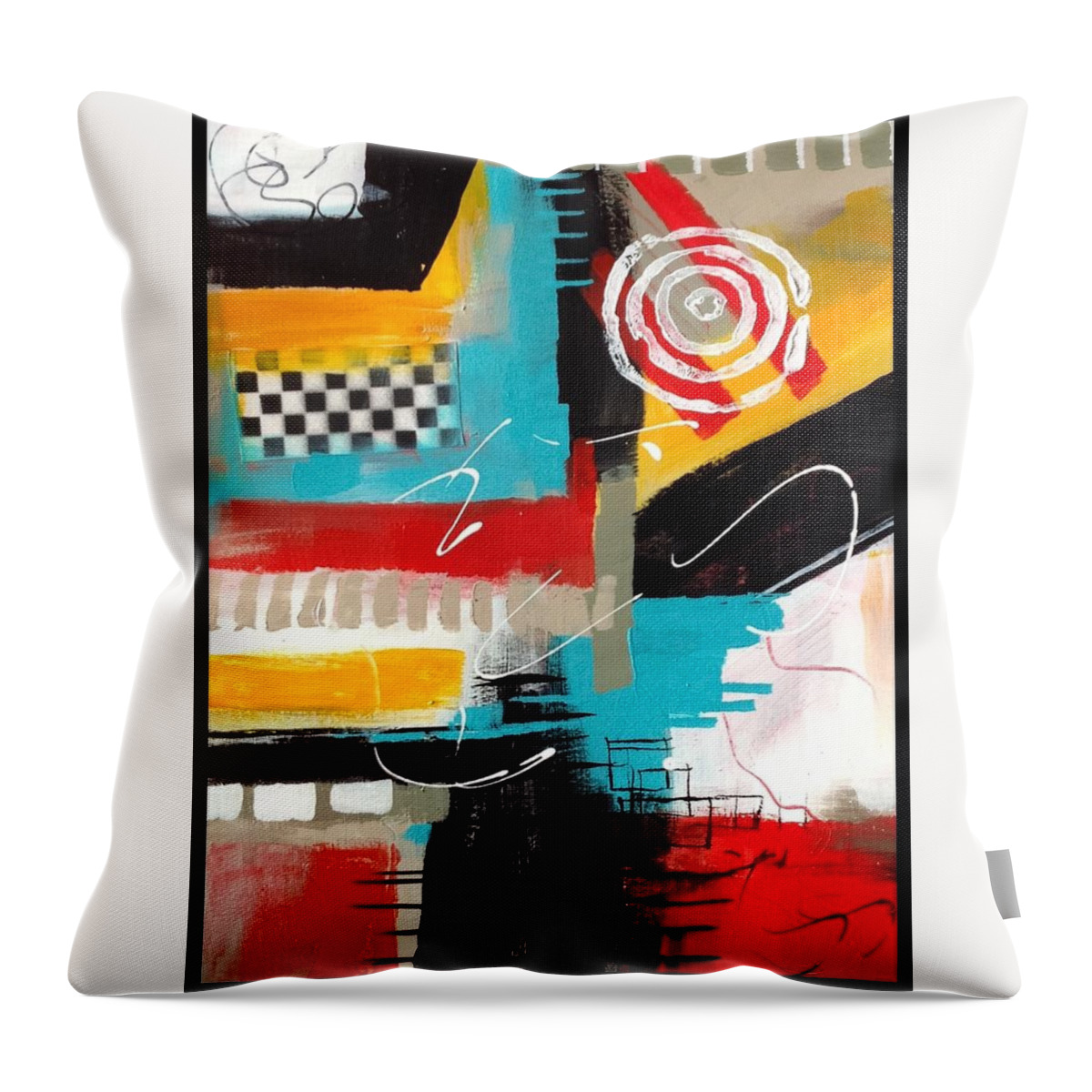 Abstract Throw Pillow featuring the painting Day Six...30 in 30 Challenge by Suzzanna Frank