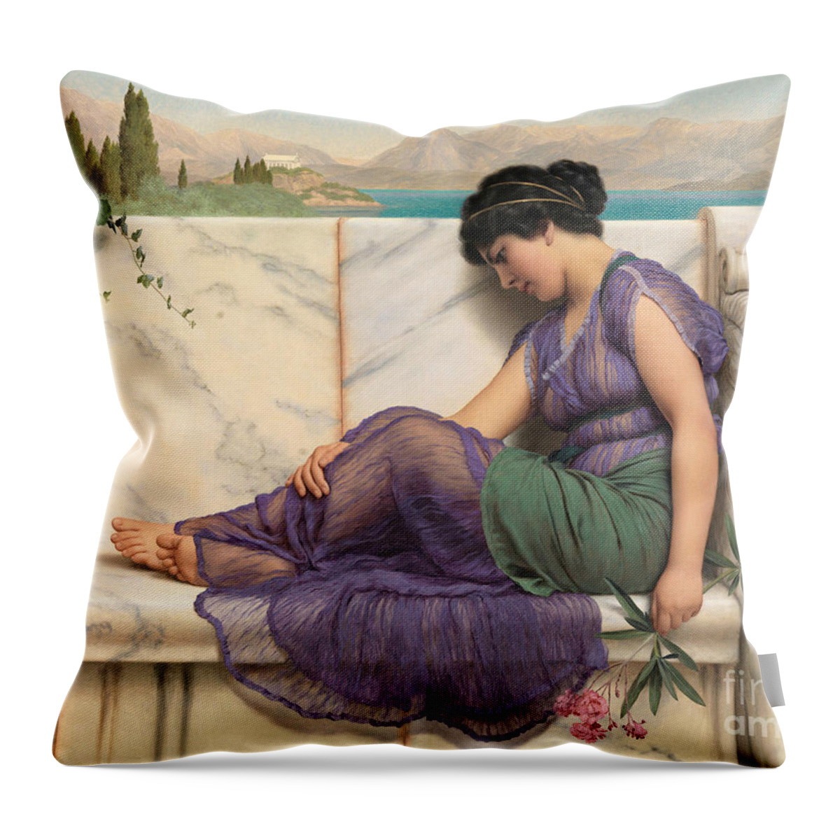 Daydreams 1909 Throw Pillow featuring the photograph Daydreams 1909 by Padre Art